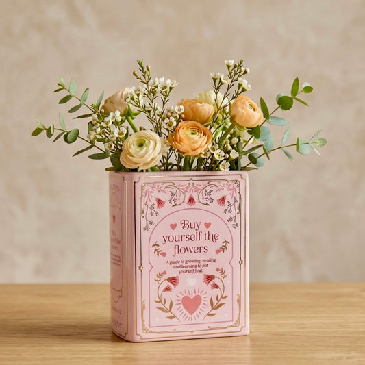Pink Book Shaped Flower Vase - Pink Flower Vase