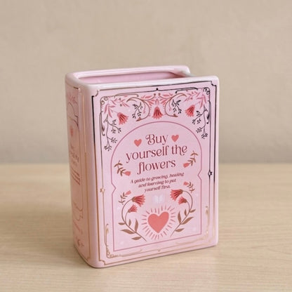Pink Book Shaped Flower Vase - Pink Flower Vase