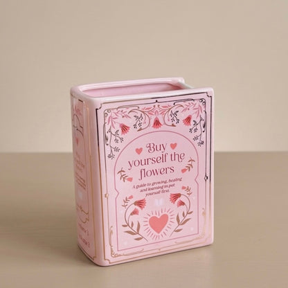 Pink Book Shaped Flower Vase - Pink Flower Vase