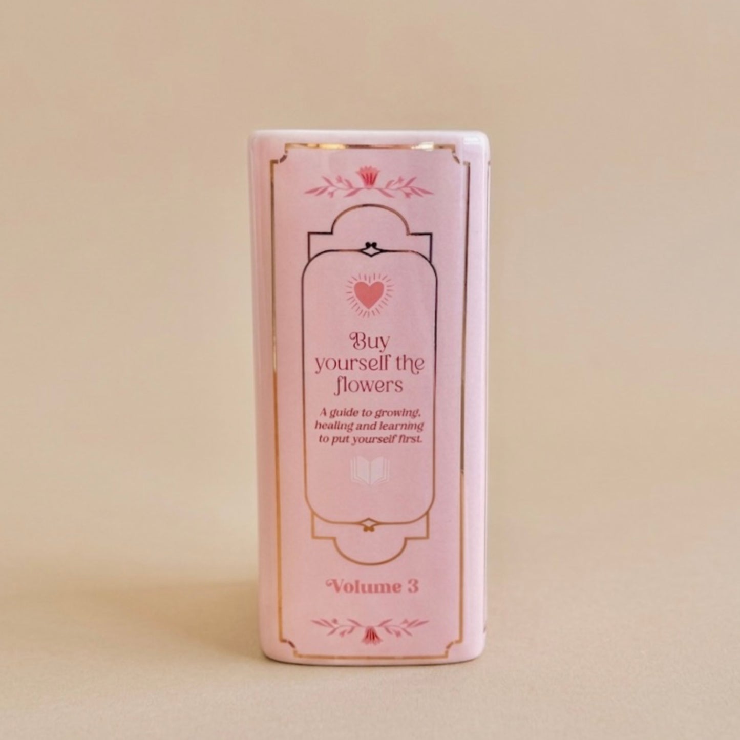 Pink Book Shaped Flower Vase - Pink Flower Vase