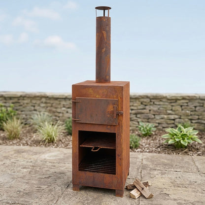 Rustic Steel Garden Pizza Oven & Outdoor Patio Heater