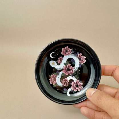 Floral Snake Trinket Tray – Ceramic Jewellery Dish & Catchall Dish