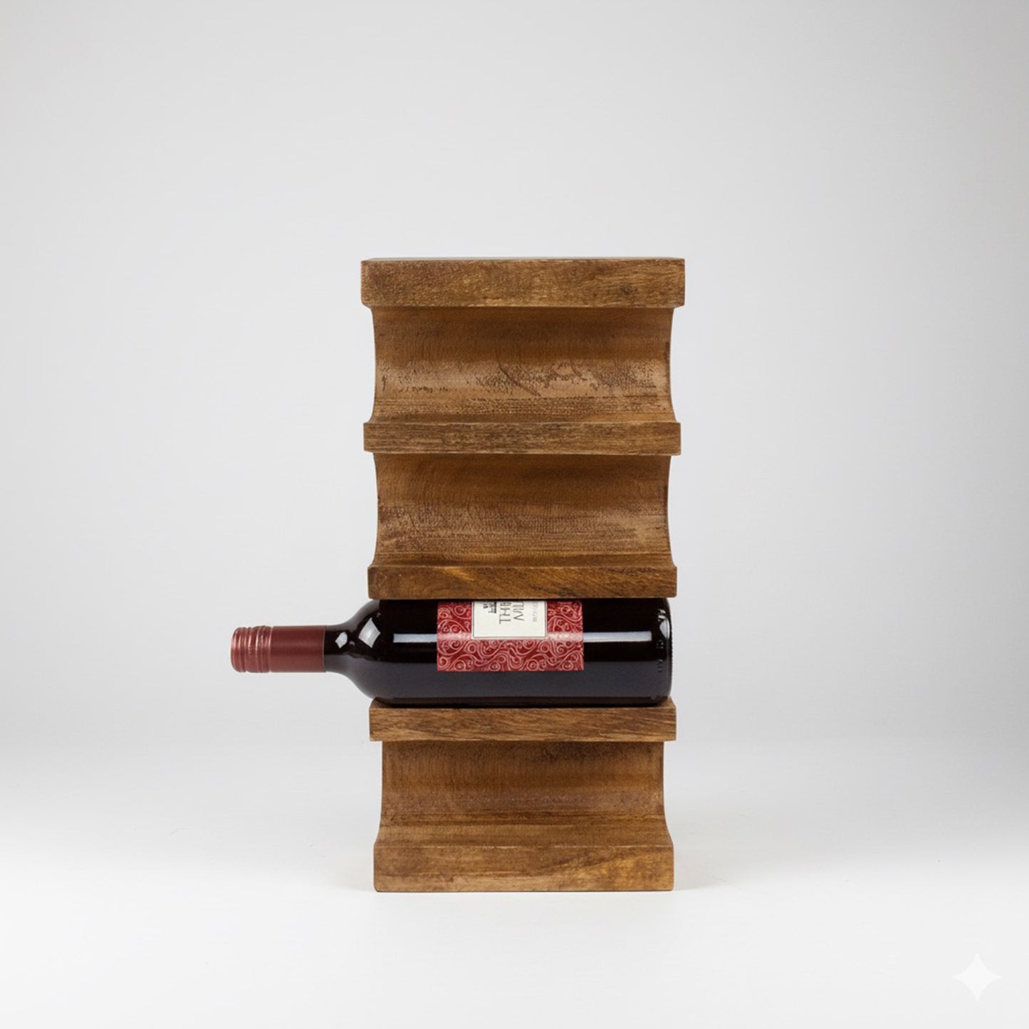 Wall Mounted Wooden Wine Rack - 4 Wine Bottle Holder - Home Bar - Gifts for Him