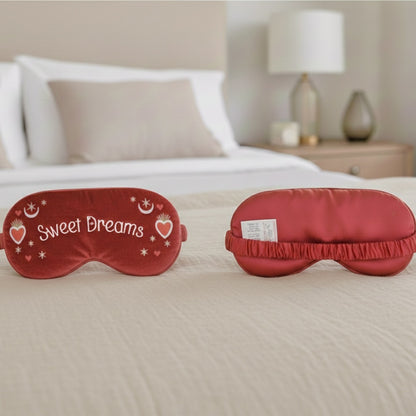Sweet Dreams Red Eye Mask and Plush Sleep Mask