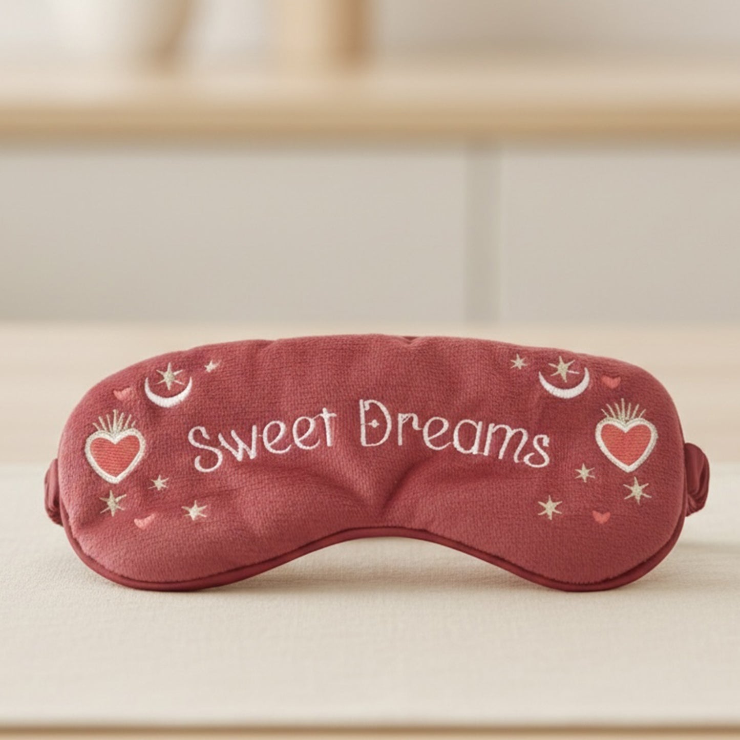 Sweet Dreams Red Eye Mask and Plush Sleep Mask