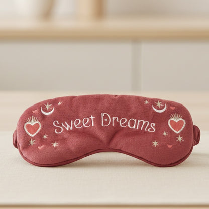 Sweet Dreams Red Eye Mask and Plush Sleep Mask