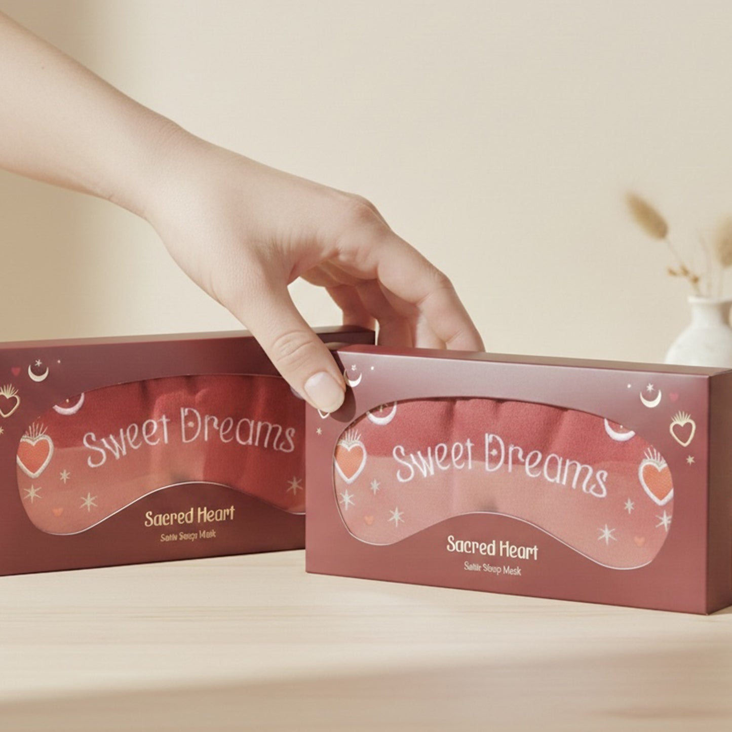 Sweet Dreams Red Eye Mask and Plush Sleep Mask