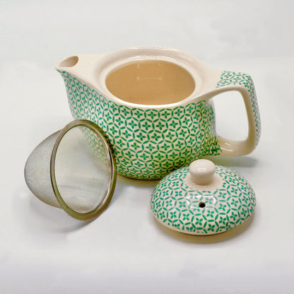 Traditional Ceramic Teapot with Patterns - Loose Leaf Tea Infusion Tea Pot - Gift for Tea Lovers