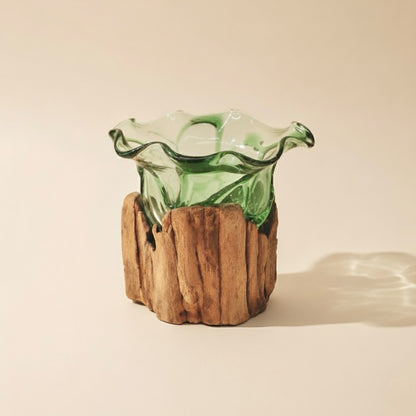 Glass Sweet Bowl - Vintage Sweet Bowl - Molten Glass Fruit Bowl