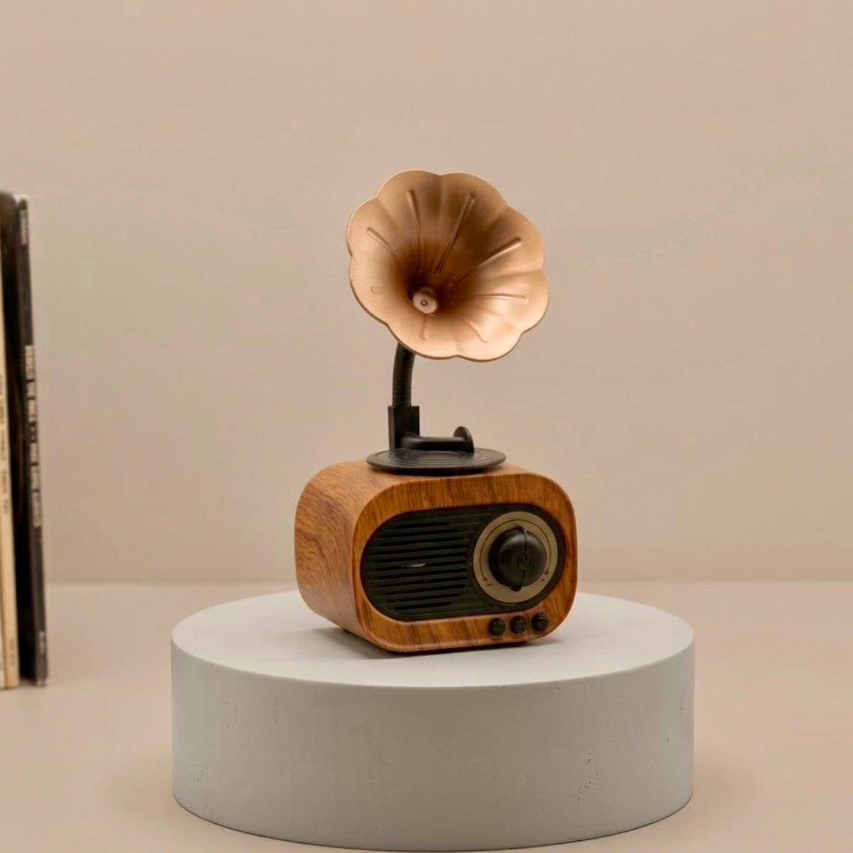 Vintage Gramophone Bluetooth Speaker and FM Radio