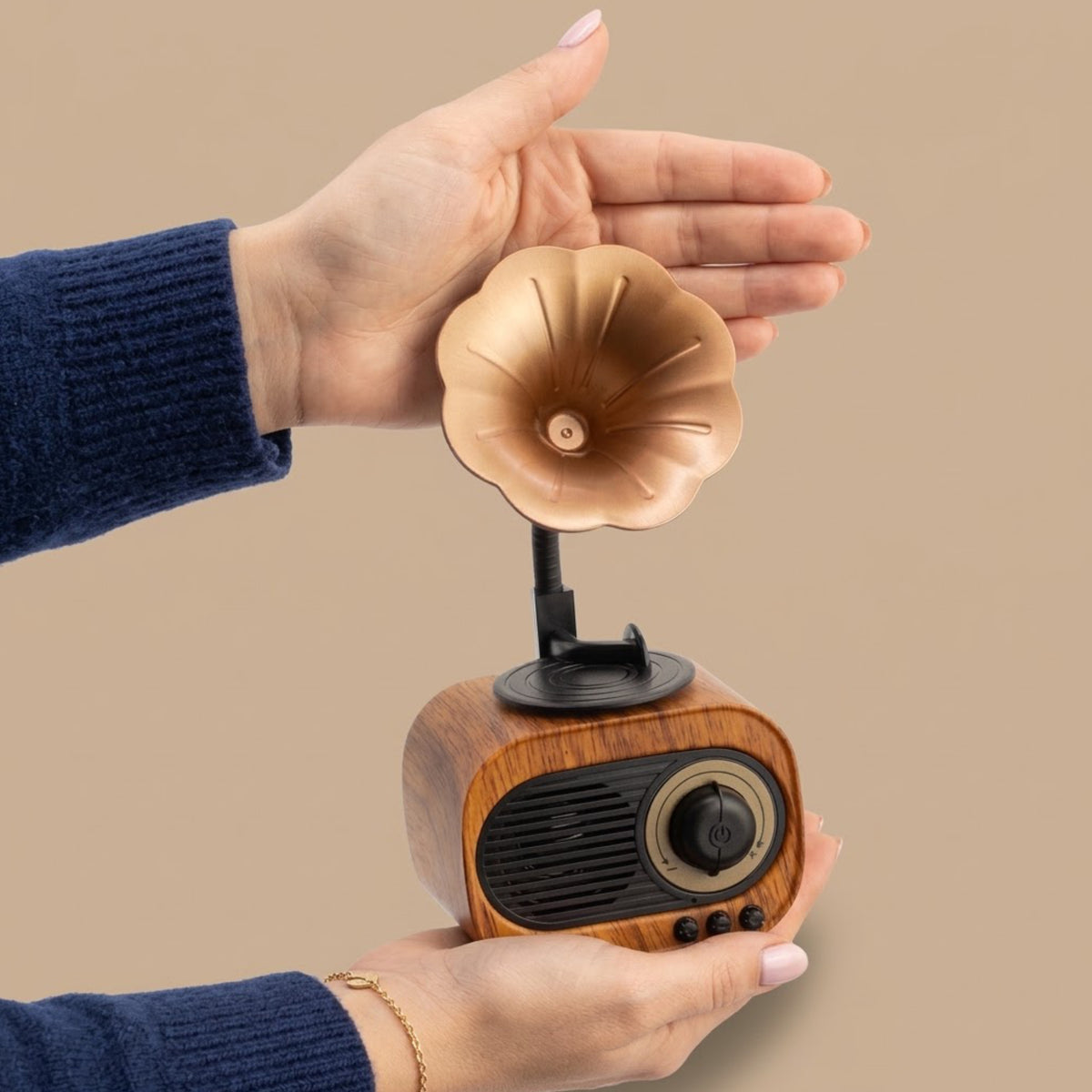 Vintage Gramophone Bluetooth Speaker and FM Radio