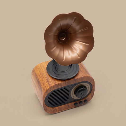 Vintage Gramophone Bluetooth Speaker and FM Radio