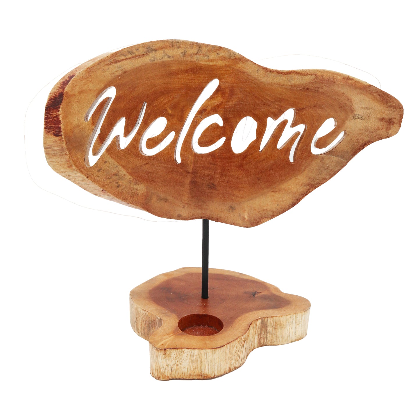 Welcome Tealight Holder - Welcome Home Candle Holder - Rustic Home Decor