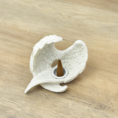 Angel Wing Incense Cone Holder - White Angel Remembrance Gift