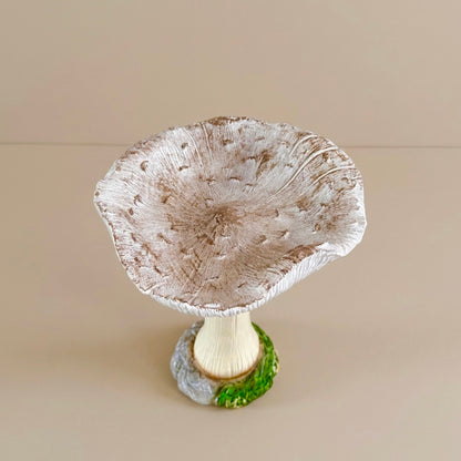 White Mushroom Bird Bath & Bird Feeder – Garden Ornament