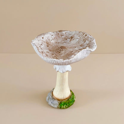 White Mushroom Bird Bath & Bird Feeder – Garden Ornament