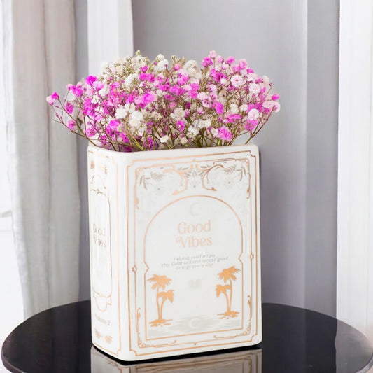White Book Shaped Flower Vase - Flower Gifts for Mum