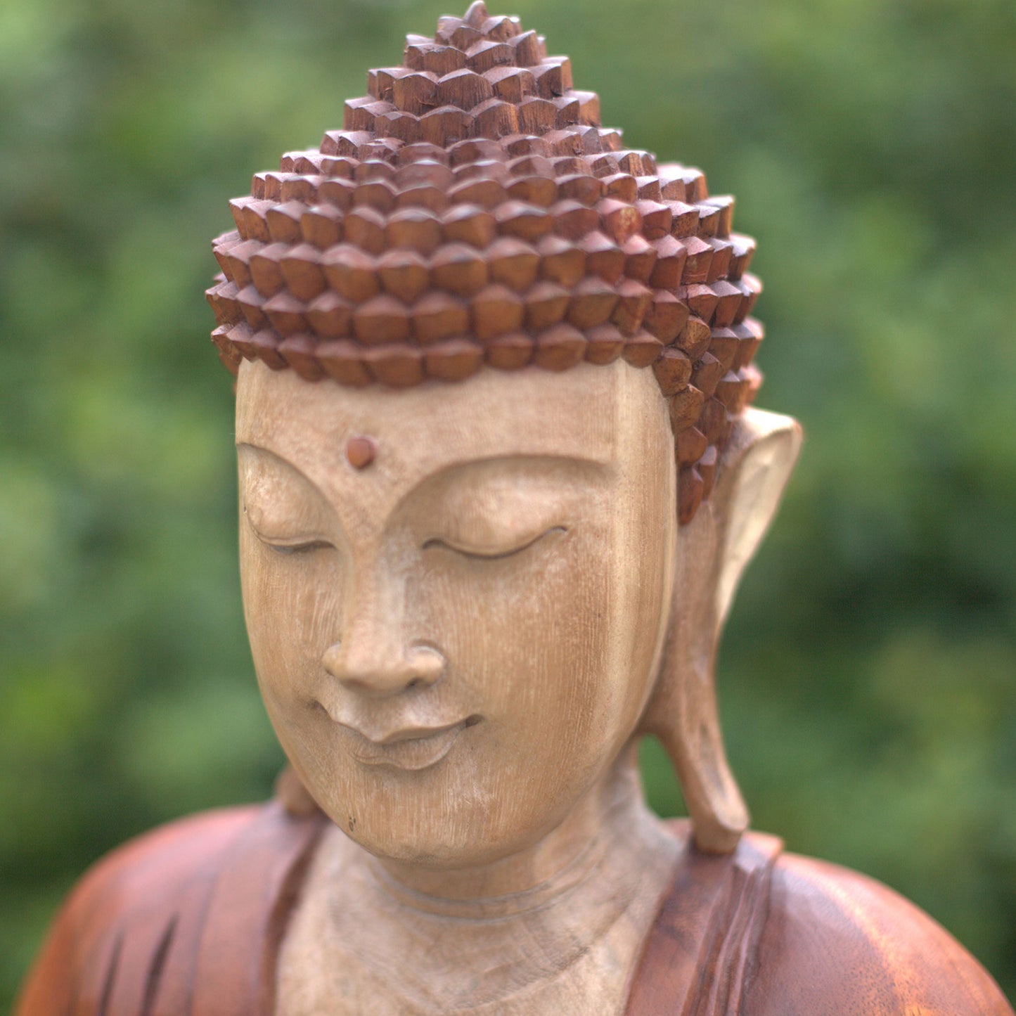 Solid Wood Buddha Statue - Large Wooden Buddha Statuette - Buddha Home Decor - Buddha Gifts