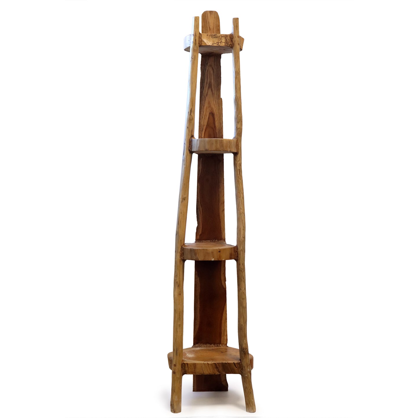 Teak Corner Shelf - Teak Wood Shelving Unit - Handmade Wooden Shelves