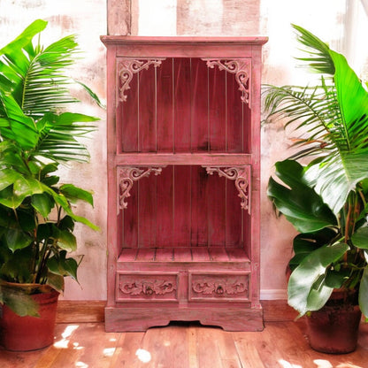 Shabby Chic Bathroom Cabinet - Wooden Storage Cabinet with Drawers - Rustic Display Shelf