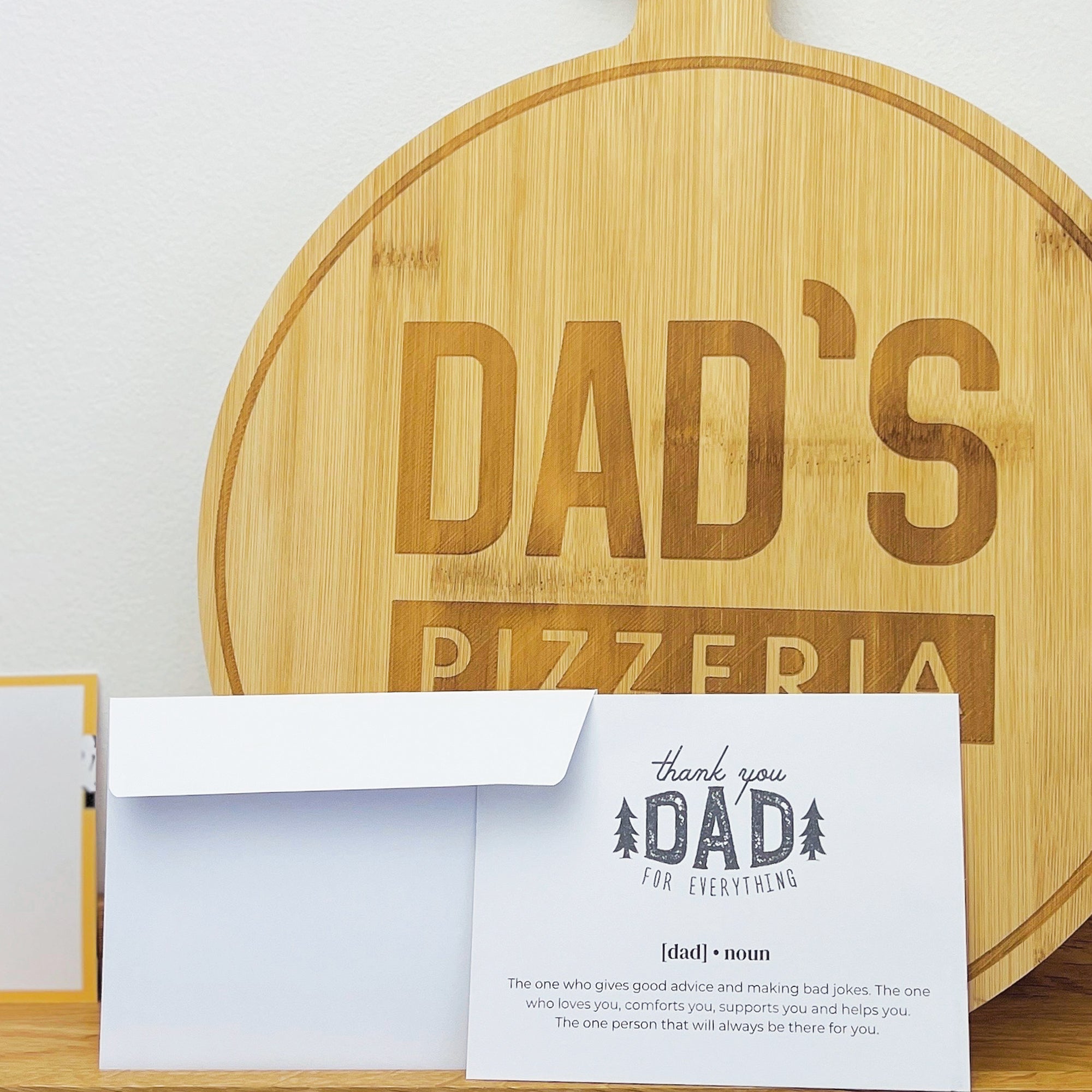 Pizza Serving Board Father's Day Gift with Free Card - Pizza Platter Gift for Dad