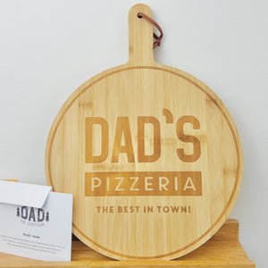 Pizza Serving Board Father's Day Gift with Free Card - Pizza Platter Gift for Dad