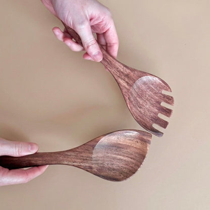 Wooden Salad Serving Spoons - Sustainable Salad Tongs