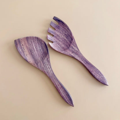 Wooden Salad Serving Spoons - Sustainable Salad Tongs