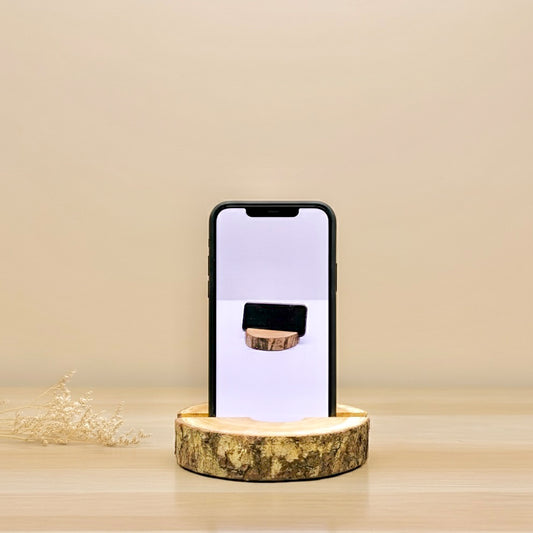 Log Slice Phone Holder - Wooden Phone Stand - Wood Tablet Stand - E-reader Holder