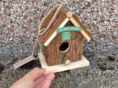 Wood Bark Garden Bird House - Garden Decorations - Gifts for Gardener