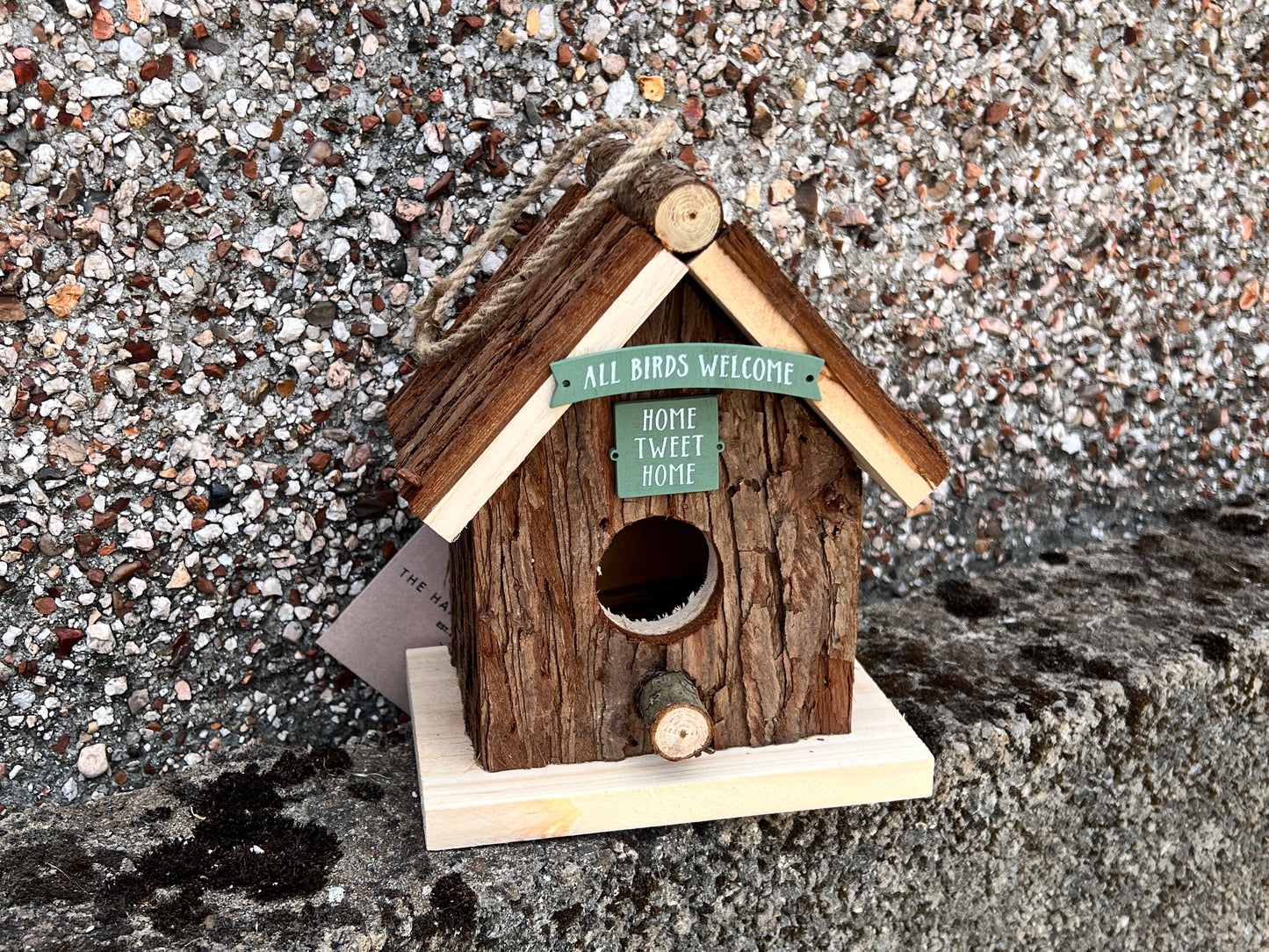 Wood Bark Garden Bird House - Garden Decorations - Gifts for Gardener