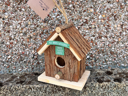 Wood Bark Garden Bird House - Garden Decorations - Gifts for Gardener