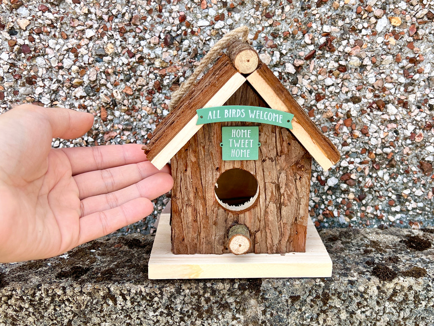 Wood Bark Garden Bird House - Garden Decorations - Gifts for Gardener