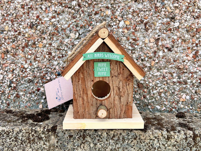 Wood Bark Garden Bird House - Garden Decorations - Gifts for Gardener