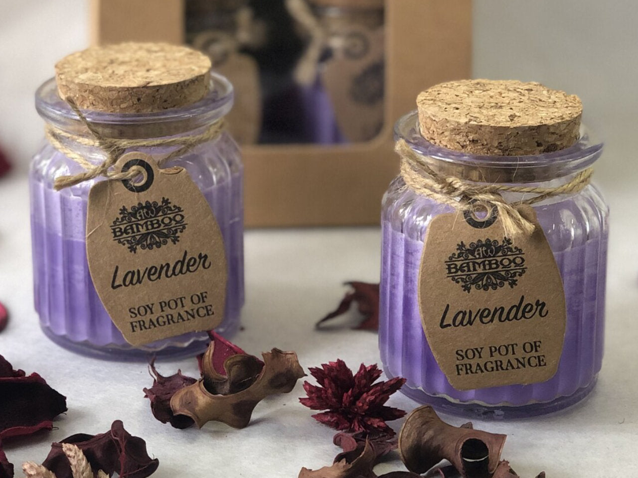 Lavender Soy Wax Candles - Vegan Lavender Candle in Glass
