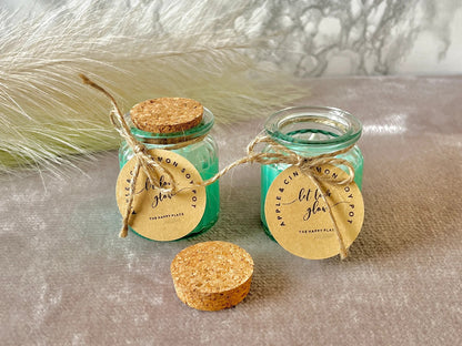 Apple and Cinnamon Soy Wax Candles - Vegan Soy Candles in Glass Pots - Christmas Candles