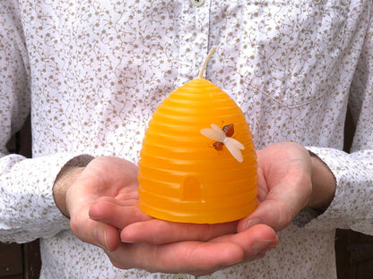 Beeswax Bee Hive Shaped Candle - Honeycomb Design Candle