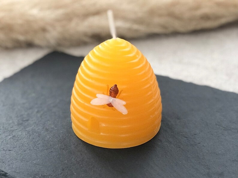 Beeswax Bee Hive Shaped Candle - Honeycomb Design Candle