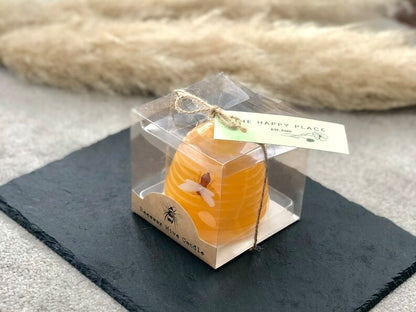 Beeswax Bee Hive Shaped Candle - Honeycomb Design Candle