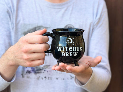 Black Cauldron Witchy Mug - Witches Brew Black Mug