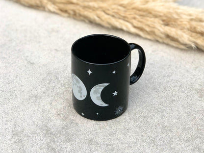 Triple Moon Mug - Moon Phases Black Mug