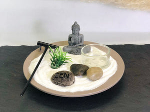 Mini Zen Rock Garden with Buddha - Spiritual Gift Set