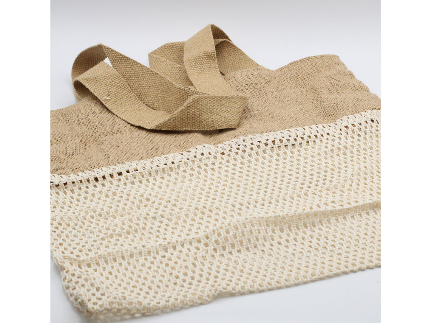 Eco Friendly Natural Cotton and Jute Net Mesh Shopping Bag