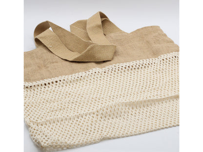 Eco Friendly Natural Cotton and Jute Net Mesh Shopping Bag