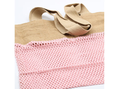 Handmade Mesh Cotton Shopping Tote - Eco Friendly Natural Vegetable Net Shoulder Bags
