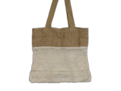 Eco Friendly Natural Cotton and Jute Net Mesh Shopping Bag