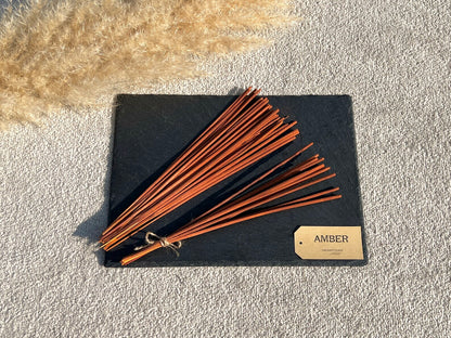 Rich Amber Incense Sticks - Amber Scented Incense - Sustainable Bamboo Incense