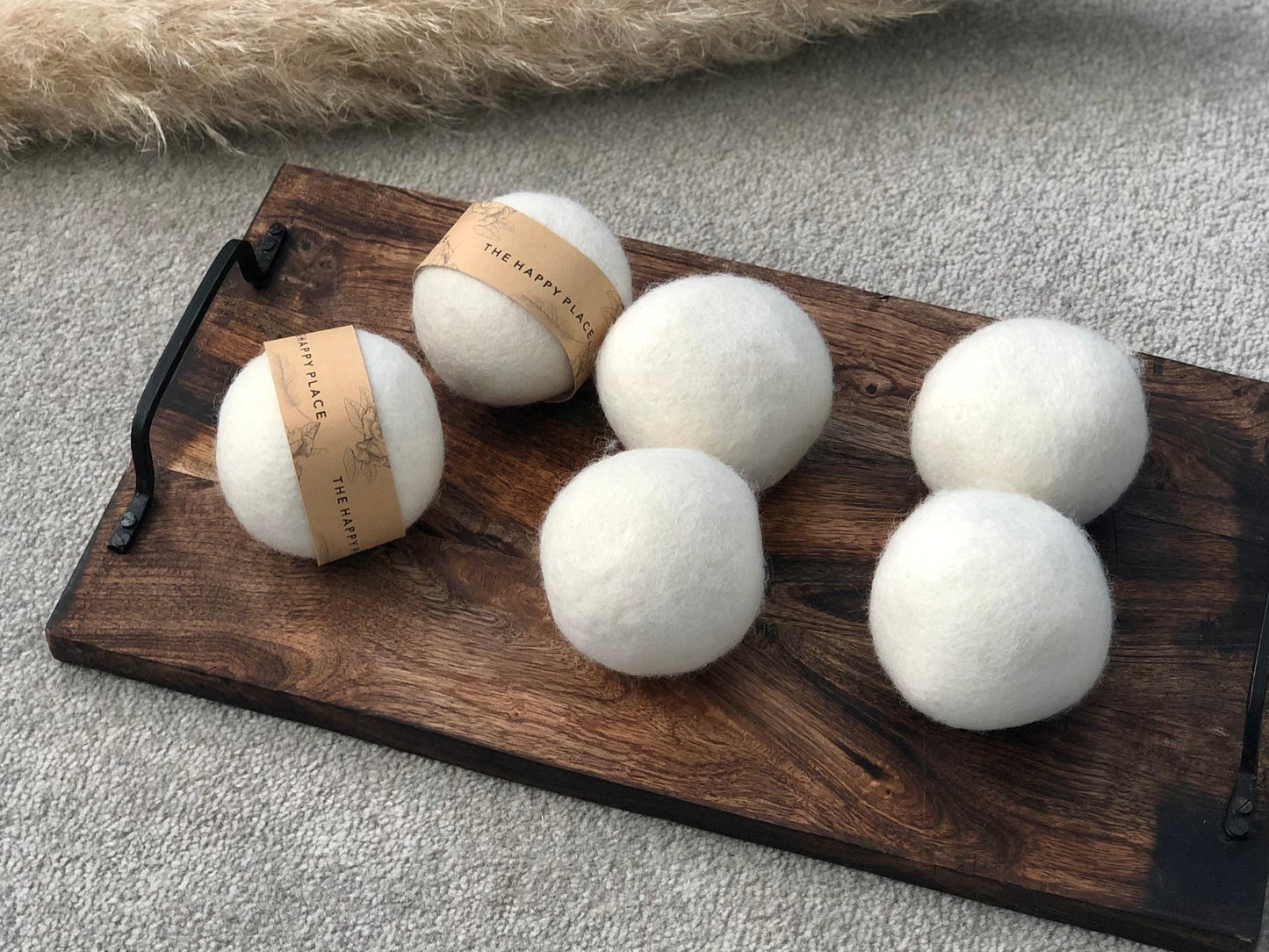 3 Pure Felted Wool Tumblr Dryer Balls - Natural Eco Friendly Dryer Balls