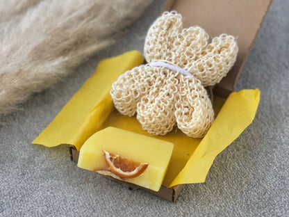 Handmade Soap Gift Set with Natural Sisal Sponge