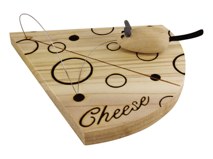 Cheese Board with Wire & Mouse - Cheese Serving Board with Cheese Cutter